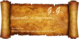 Gyermán Gerzson névjegykártya